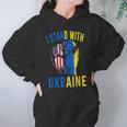 I Stand With Ukraine Flag American Flag Support Ukraine Men Women T-Shirt Graphic Print Casual Unisex Tee Women Hoodie Gifts for Her