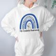 Hip Dysplasia Awareness Floral Blue White Ribbon Rainbow Women Hoodie Gifts for Her