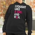 Breast Cancer Awareness I Fought Like A Girl And Won Women V2 Men Women T-Shirt Graphic Print Casual Unisex Tee Women Hoodie Gifts for Women