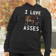 I Love Asses Funny Donkey Burro Animal Women Hoodie Gifts for Women