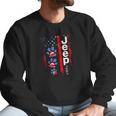 Jeep Dog Paw Print American Flag 4Th Of July Pet Car Lover Gift Men Sweatshirt