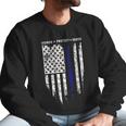 Sr Thin Blue Line Usa Protect Police Flag Army American Men Sweatshirt