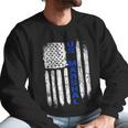 Thin Blue Line Flag American Us Marshal Men Sweatshirt