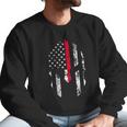 Thin Red Line Spartan Usa Flag Men Sweatshirt