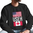 Useh American Pride Us Flag Canadian Flag Gift Canada Men Sweatshirt