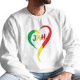 Love Jah Print Rasta Reggae Flag Heart Gift For Rastafarians Men Sweatshirt