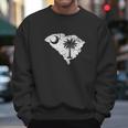 Distressed White South Carolina State Flag Outline Men Sweatshirt