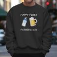 Happy First Fathers Day Funny Emoji Men Gift Men Sweatshirt