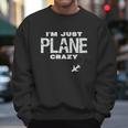 Im Just Plane Crazy Funny Dad Pilot Aviation Flying Men Sweatshirt