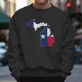 Michigan State Map Texas Flag Men Sweatshirt