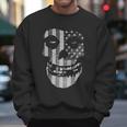 Popfunk Misfits Officially Licensed Gray American Flag Skull Men Sweatshirt