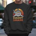 Retro Daddy Shark Design Funny Fathers Day Gift Dad Men Sweatshirt