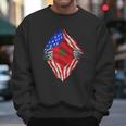 Super Moroccan Heritage Morocco Roots Usa Flag Gift Men Sweatshirt