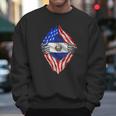 Super Salvadoran Heritage El Salvador Roots Usa Flag Men Sweatshirt