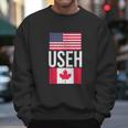 Useh American Pride Us Flag Canadian Flag Gift Canada Men Sweatshirt