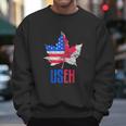 Useh Leaf Canadian American Flag Canada Usa Patriotic Men Sweatshirt