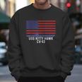 Uss Kitty Hawk Cv63 Aircraft Carrier Vintage Usa Flag Men Sweatshirt