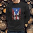 Cock Fight Gallos Gallero Fighting Rooster Puerto Rico Flag Men Sweatshirt