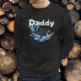 Daddy Shark Cartoon Gift Dad Birthday Gifts Men Sweatshirt