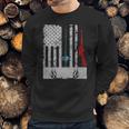 Fishing Rod Hunting Rifle American Flag T-Shirt Men Sweatshirt