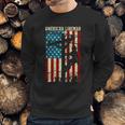 Line American Flag Electric Cable Gift Patriotic Line Gift Men Sweatshirt