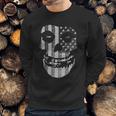 Popfunk Misfits Officially Licensed Gray American Flag Skull Men Sweatshirt