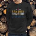 San Jose California Flag Vintage Fade Men Sweatshirt