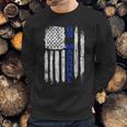 Thin Blue Line Flag American Us Marshal Men Sweatshirt