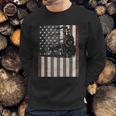 Train Locomotive Engine American Flag Model Builder Vintage Men Sweatshirt