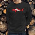 Vintage Shark Scuba Dive Diver Down Flag Emoji Men Sweatshirt