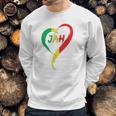 Love Jah Print Rasta Reggae Flag Heart Gift For Rastafarians Men Sweatshirt