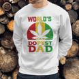 Weed Worlds Dopest Dad Funny Leaf Cool Vintage Men Sweatshirt