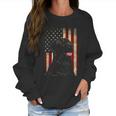 Black Labrador Gift Usa Flag Lab Owner Duck Hunter Women Sweatshirt