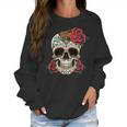 Floral Sugar Skull Day Of Dead Dia De Los Muertos Women Women Sweatshirt