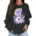 Funny Kawaii Pastel Goth Cute Creepy Witchy Cat And Skull Men Women T-Shirt Graphic Print Casual Unisex Tee Women Sweatshirt