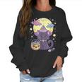 Kawaii Pastel Goth Cute Creepy Halloween Black Cat Witch Hat Men Women T-Shirt Graphic Print Casual Unisex Tee Women Sweatshirt