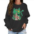 Pastel Goth Kawaii Creepy Cat Eating Ramen Noodles Halloween Men Women T-Shirt Graphic Print Casual Unisex Tee Women Sweatshirt