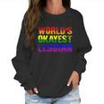 Worlds Okayest Lesbian Rainbow Gay Pride Homo Lgbt Women Sweatshirt