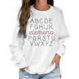 Abc Elemeno Teacher Letters Printed Funny Saying Inspirational Women Sweatshirt