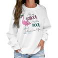 Adios School Hello Pool Flamingo Teacher Life Women Sweatshirt