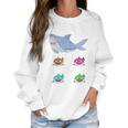 Cute Daddy Shark And Sons Best Christmas Gifts For Dad Women Sweatshirt