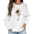 Foulian Sunflower Faith Cross Faith Christian Women Sweatshirt