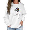 Lgbt Girl Power Pin Up Retro Art By Anne Cha Flag Gay Pride Women Sweatshirt