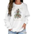 The Plant Lover Tarot Card Skeleton Skull Flowers Plants Women Sweatshirt