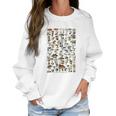 Vintage Mushrooms Chart Illustration Shroom Morel Hunter Women Sweatshirt