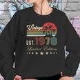 Womens 44Th Birthday Born 1978 Vintage Limited Edition 44 Birthday V-Neck Women Sweatshirt Gifts for Her