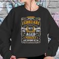 Womens 50 Years Old February 1972 Vintage Retro 50Th Birthday Gift V-Neck Women Sweatshirt Gifts for Her