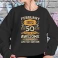 50 Years Old Gift Vintage February 1972 50Th Birthday Gift Women Sweatshirt Gifts for Her