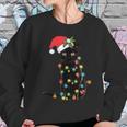 Black Santa Cat Tangled Up In Lights Christmas Santa Women Sweatshirt Gifts for Her