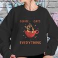 A Cup Of Coffee And Cats Solve Everything Creative 2022 Gift Women Sweatshirt Gifts for Her